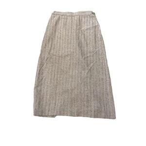 VINTAGE Tan Wool Blend High Waist Midi Skirt S